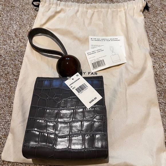 NWT BY Far Ball Croco-Embossed Leather Top Handle Bag - Picture 5 of 10
